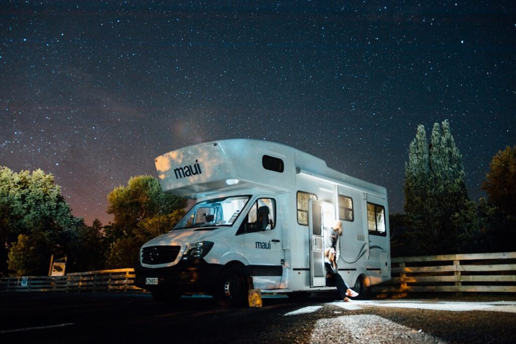 Motorhome representing an RV electrical and battery system